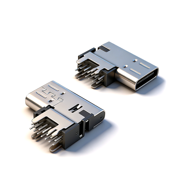 A031409A TYPE C母座14PIN 侧插四脚插板DIP L=14.75 垫高2.7 CH=7.3