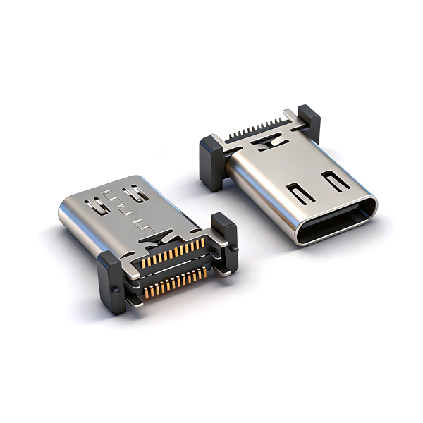 A032403A USB Type C Female Connector 24Pin, Vertical 4-Pin Through-Hole SMT, L=10.0/10.5/11.5/12.0/12.4/13.0/13.5/14.5/15.0
